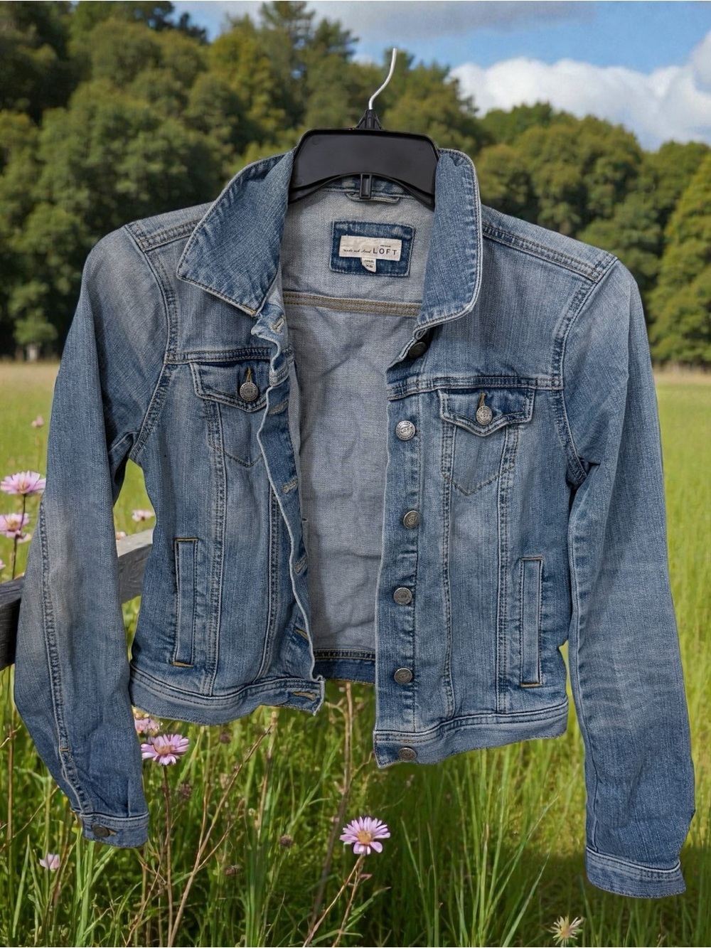 LOFT Light Wash Blue Denim Jacket